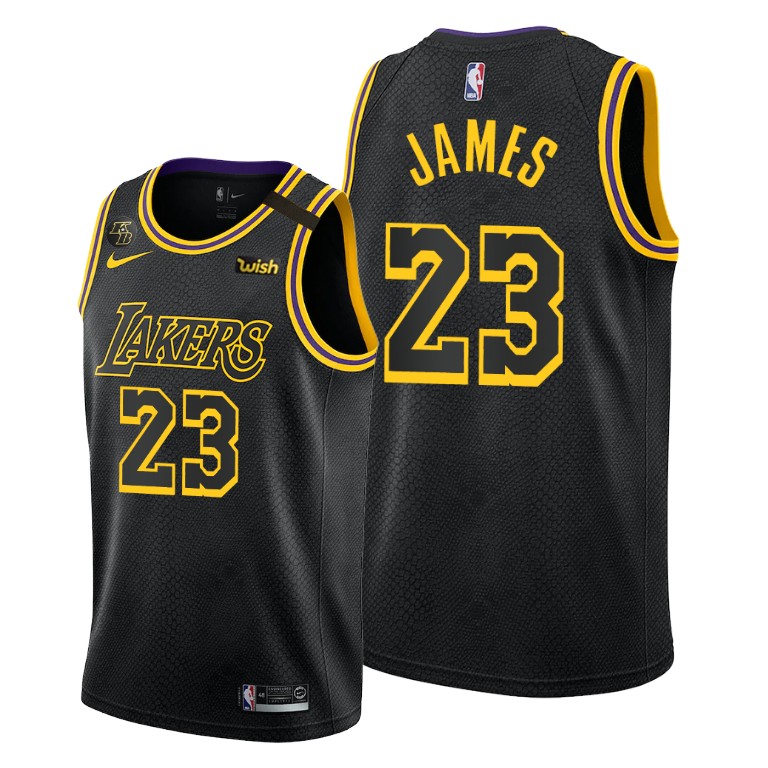 Men's Los Angeles Lakers LeBron James #23 NBA 2020 Honors Kobe Inspired City Mamba Week Black Basketball Jersey UPA5683BN